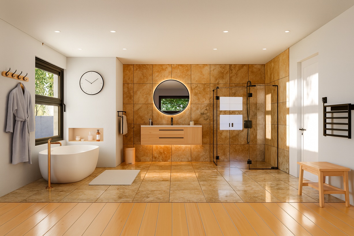 Architectural section detail with fixtures