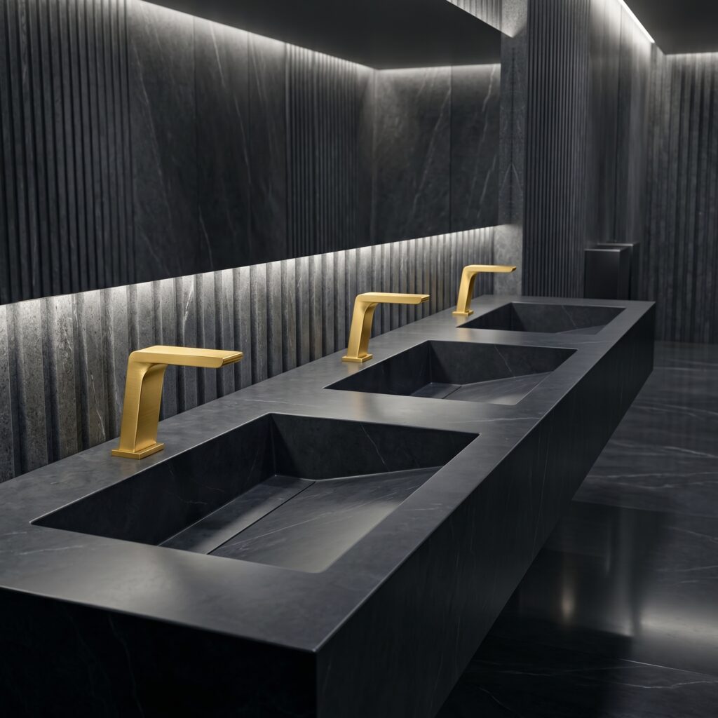 Integrated commercial faucet and automatic soap dispenser systems