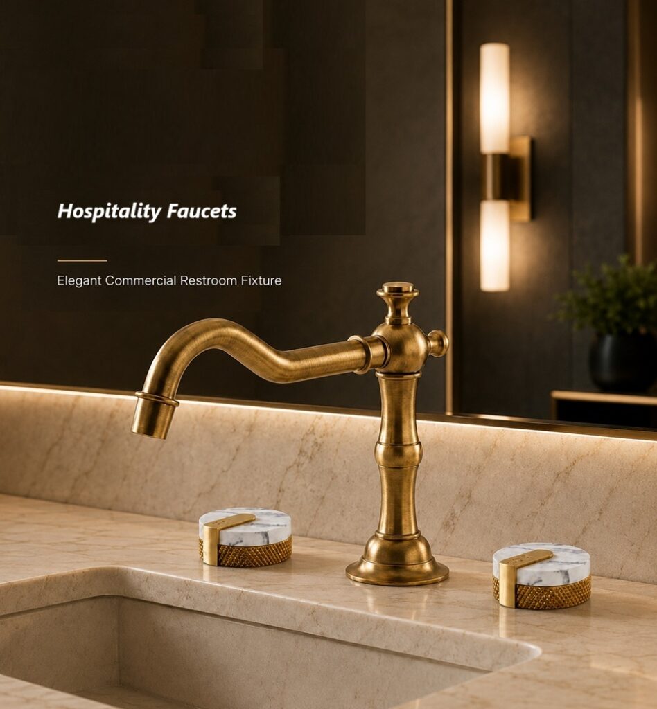 Hospitality bathroom sink faucet collection for architectural interior design