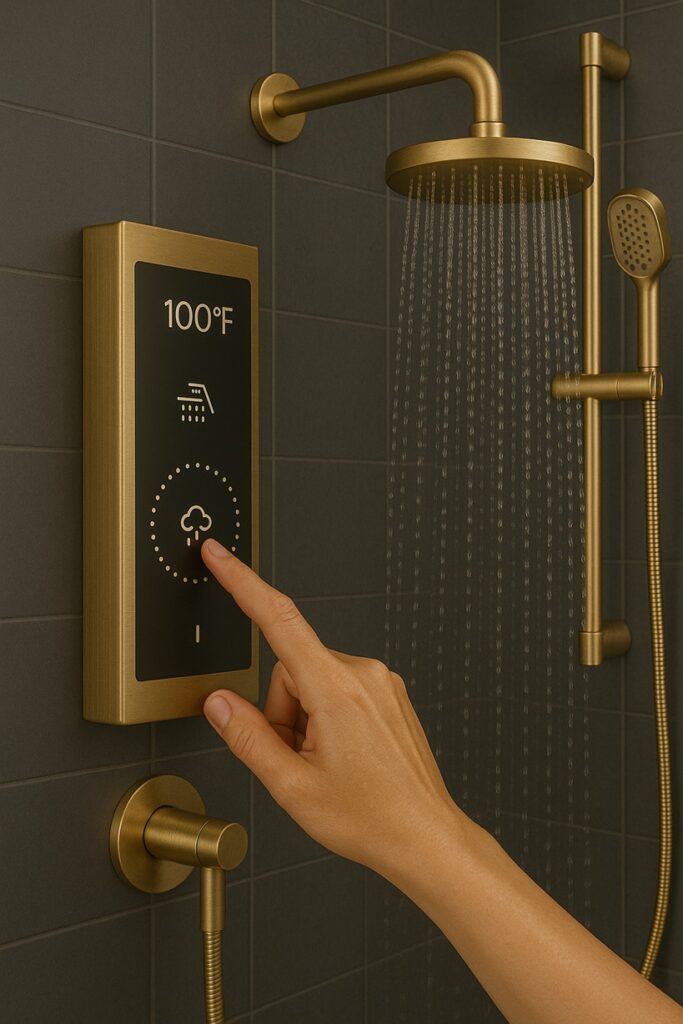 Smart shower system for luxury architectural bathroom planning