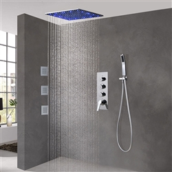 Premium bathroom shower upgrade with body spray jets and modern controls