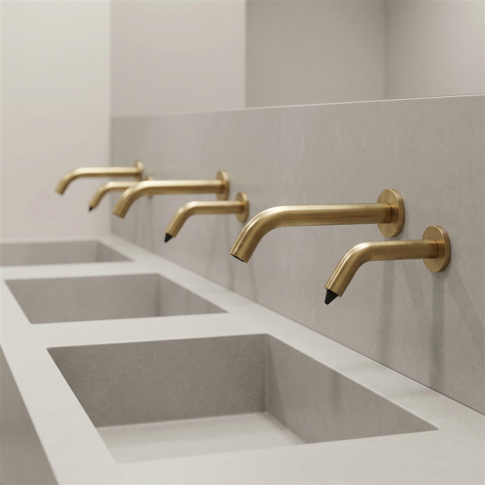 Luxury hotel bathroom with modern shower and faucet specification details