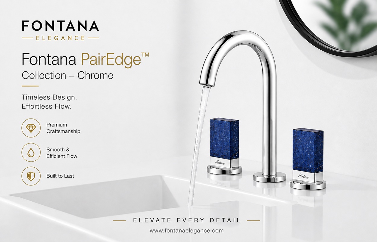 FontanaShowers crystal chrome faucet for luxury commercial bathroom interiors