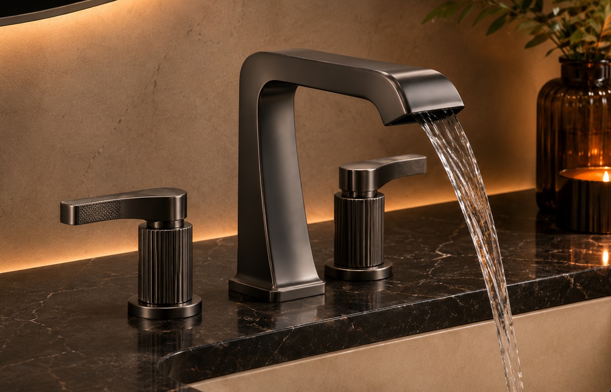Gun Metal Widespread Fontana Faucet
